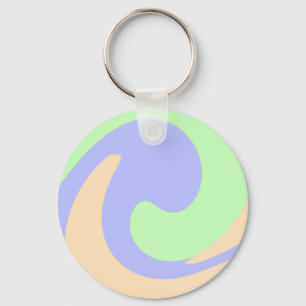 Blauw groen ombre vloeibaar marmer boho vet patroo sleutelhanger