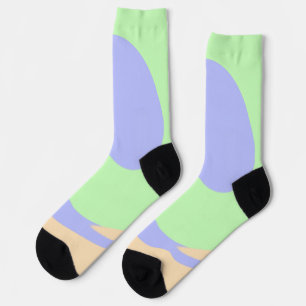 Blauw groen ombre vloeibaar marmer boho vet patroo sokken