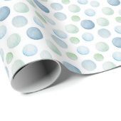 Blauw Groen Onder de Zeeen Waterverf Bubbels Cadeaupapier (Rol Hoek)