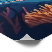 Blauw Groen Onderwater Oceaan Aquatisch Zee Leven Poster (Hoek)