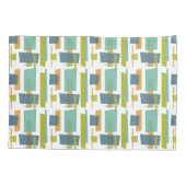 Blauw Groen Oranje Abstract Geometrisch Midden Cen Kussensloop (Achterkant)