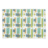 Blauw Groen Oranje Abstract Geometrisch Midden Cen Kussensloop (Voorkant)