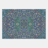 Blauw groen Oranje Blauwgroen  Arabisch patroon Inpakpapier Vel (Voorkant 3)