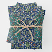 Blauw groen Oranje Blauwgroen  Arabisch patroon Inpakpapier Vel (In situ)