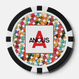 Blauw Groen Oranje Grunge Cirkel Abstract Modern Poker Chips