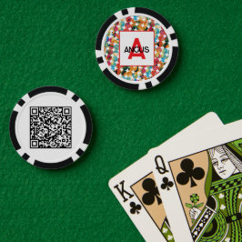 Blauw Groen Oranje Grunge Cirkel Abstract Modern Poker Chips
