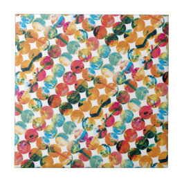 Blauw Groen Oranje Grunge Cirkel Abstract Modern Tegeltje