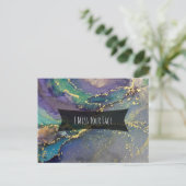 Blauw groen Paars en goud Abstract ik mis je gezic Briefkaart (Staand voorkant)