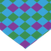 Blauw Groen Paars Geruit Patroon Ontwerp  Korte Tafelloper (Hoek)