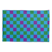 Blauw Groen Paars Geruit Patroonontwerp Kussensloop (Achterkant)