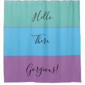 Blauw Groen Paars Kies uw kleuren op maat Douchegordijn (Voorkant)