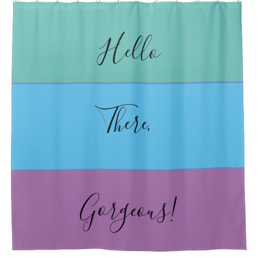 Blauw Groen Paars Kies uw kleuren op maat Douchegordijn (Voorkant)