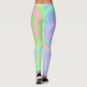 Blauw groen Paars roze roze bil Leggings (Achterkant)