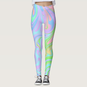 Blauw groen Paars roze roze bil Leggings