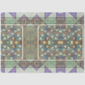 Blauw Groen Paarse Arts Nouveau Floral Ephemera Tissuepapier (Voorkant)