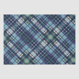 Blauw, Groen & Paarse geruite Tissuepapier