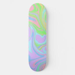 Blauw Groen Paarse Roze Swirl Abstract Design Persoonlijk Skateboard