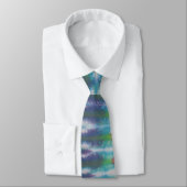 Blauw Groen Paarse Tie Dye Necktie Stropdas (Gebonden)