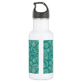 Blauw Groen Paisley Waterfles (Achterkant)