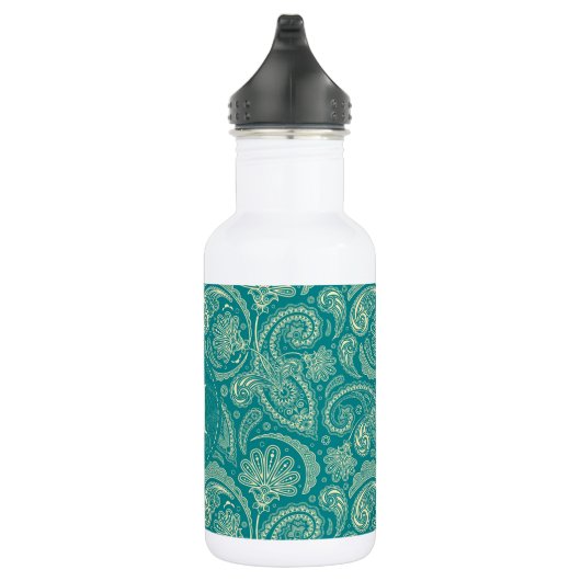 Blauw Groen Paisley Waterfles (Rechts)