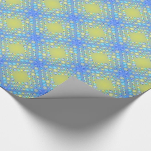 Blauw groen-partijballonpatroon Verpakkingspapier Cadeaupapier (Hoek)