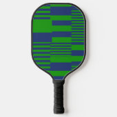 Blauw Groen Patchwork Strepen Design Pickleball Paddle (Voorkant)