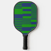 Blauw Groen Patchwork Strepen Design Pickleball Paddle (Achterkant)