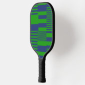 Blauw Groen Patchwork Strepen Design Pickleball Paddle (Links)