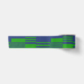 Blauw Groen Patchwork Strepen Design Satijnen Lint (Voorkant)