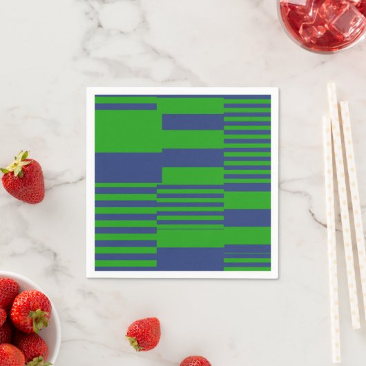 Blauw Groen Patchwork Strepen Design Servet (Insitu)