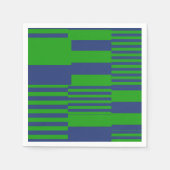 Blauw Groen Patchwork Strepen Design Servet (Voorkant)