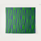 Blauw Groen Patchwork Strepen Design  Wandkleed (Voorkant (horizontaal))