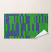 Blauw Groen Patchwork Strepen Ontwerp Bad Handdoek (Handdoek)