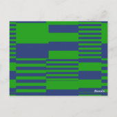 Blauw Groen Patchwork Strepen Ontwerp Briefkaart (Achterkant)