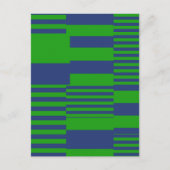 Blauw Groen Patchwork Strepen Ontwerp Briefkaart (Voorkant)