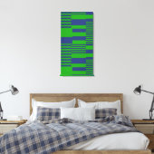 Blauw Groen Patchwork Strepen Ontwerp Canvas Afdruk (Insitu (Slaapkamer))