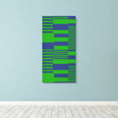 Blauw Groen Patchwork Strepen Ontwerp Canvas Afdruk (Insitu (Houten vloer))