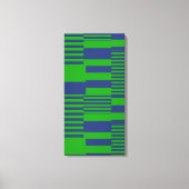 Blauw Groen Patchwork Strepen Ontwerp Canvas Afdruk (Voorkant)