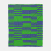 Blauw Groen Patchwork Strepen Ontwerp Fleece Deken (Voorkant)