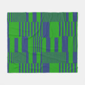 Blauw Groen Patchwork Strepen Ontwerp Fleece Deken (Voorkant (Horizontaal))
