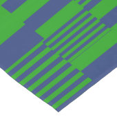 Blauw Groen Patchwork Strepen Ontwerp Korte Tafelloper (Hoek)