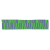 Blauw Groen Patchwork Strepen Ontwerp Korte Tafelloper (Horizontaal)
