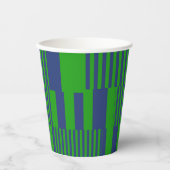 Blauw Groen Patchwork Strepen Ontwerp Papieren Bekers (Voorkant)