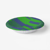 Blauw Groen Patchwork Strepen Ontwerp  Papieren Kommen (Gebogen)