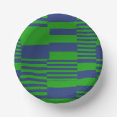 Blauw Groen Patchwork Strepen Ontwerp  Papieren Kommen (Voorkant)