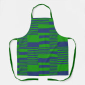 Blauw Groen Patchwork Strepen Ontwerp  Schort (Voorkant)