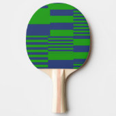 Blauw Groen Patchwork Strepen Ontwerp Tafeltennisbatje (Voorkant)