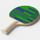 Blauw Groen Patchwork Strepen Ontwerp Tafeltennisbatje (Voorkant Gekanteld)