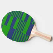 Blauw Groen Patchwork Strepen Ontwerp Tafeltennisbatje (Zijkant)