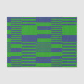 Blauw Groen Patchwork Strepen Ontwerp  Tissuepapier (Voorkant)